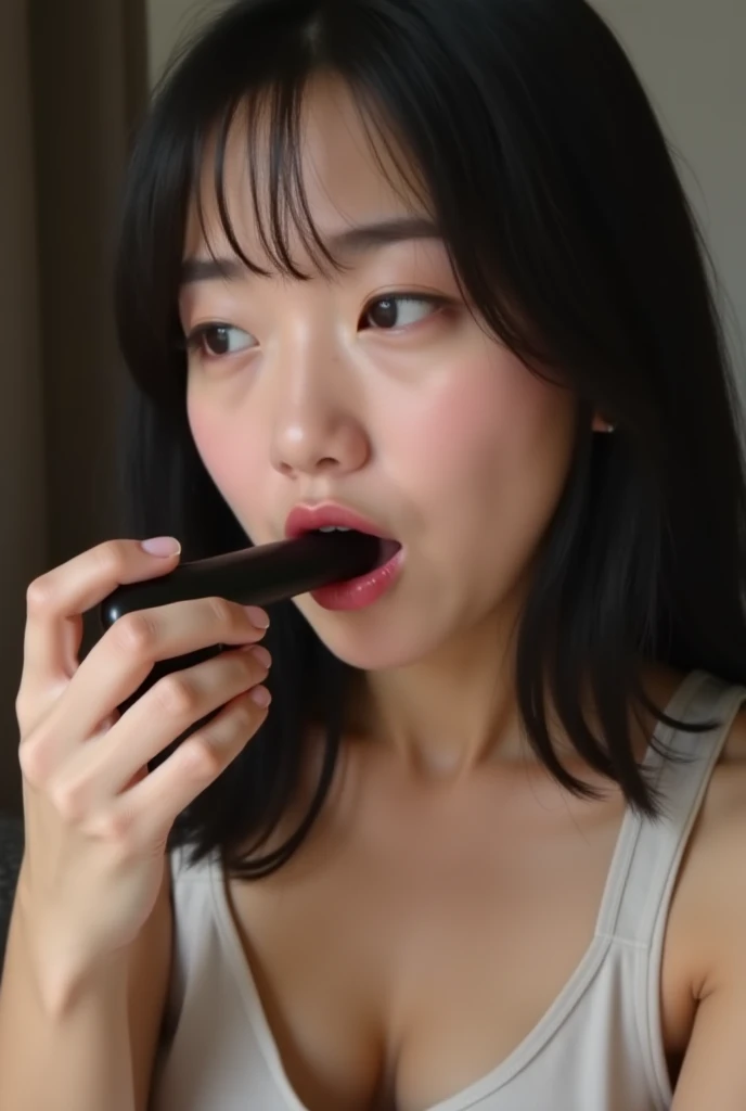 A Professional Photo, of a beautiful young Chinese woman sucking a big black cock, indoors, perfect face, seductive look, small breasts, pretty hands
<lora:sucking a big black cock-000001:1>