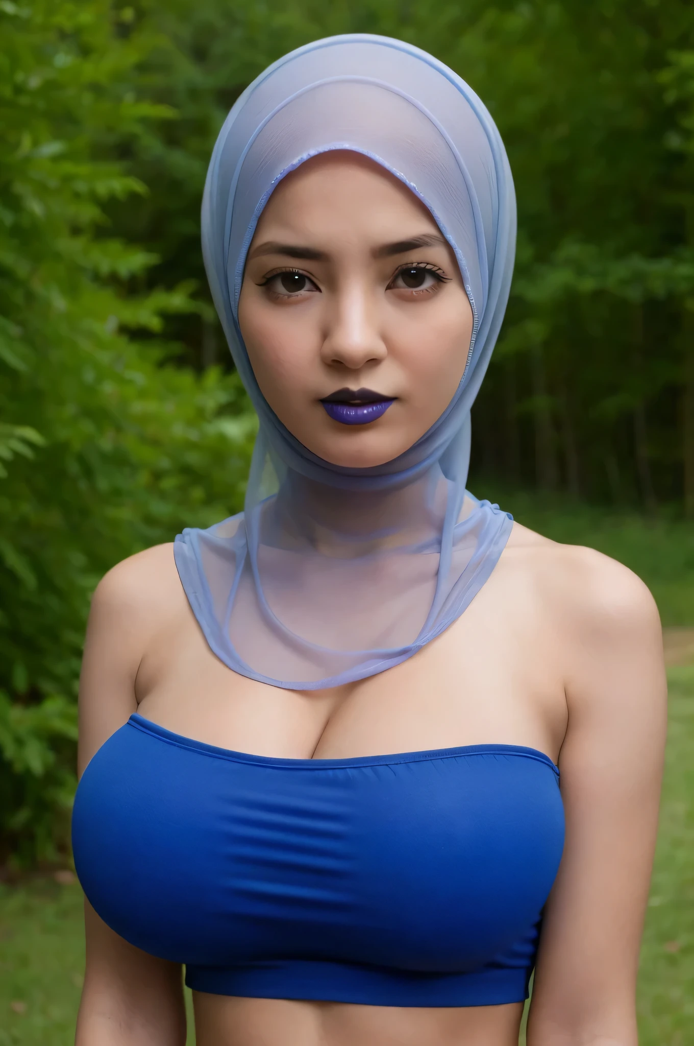 HELLO KITTY, green fluorescence Strapless Jumbo (Fatty), adorable, (1 girl), (face to face), , baby face, sad, half body portrait, (face details: 1), (eye details: 1), ((big breasts Solid:1.54)). wearing translucent (transparent) transparency (soft short t-shirt cropped) , hijab, .. Cute posed. proportional body. Ultra High Res. realistic: 1.4, UHD, view from side seductive pose, (viddinillah:1.3), (Dark Blue Lipstick:1.2), (sad face expressions:1.3) LITTLE SMALL GIRLS, LITTLE SMALL GIRLS, LITTLE SMALL GIRLS,