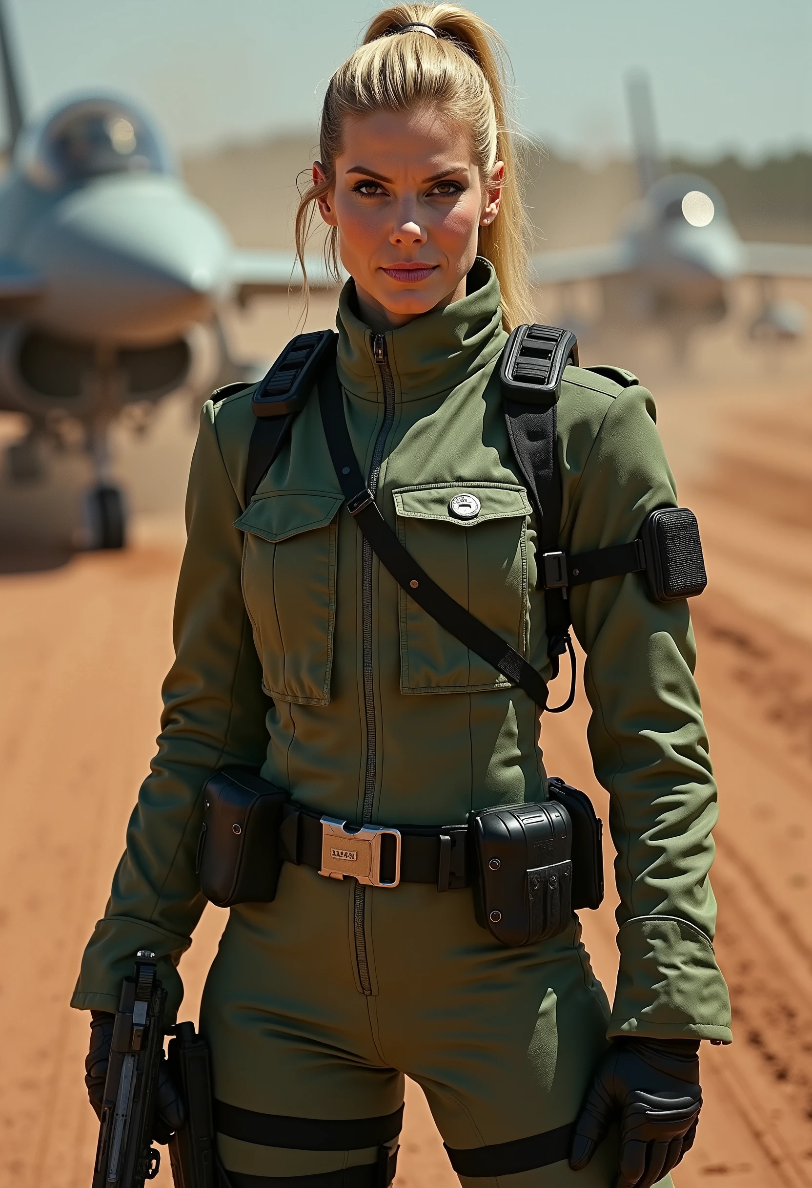 ### ** Rebecca Romijn as Sonya Blade — The Relentless Soldier ** 🇺🇸🔥🥋 THEs motores dos jatos rugem no céu, and the Sound of firm boots echoes across the battlefield . **Rebecca Romijn assume o papel de Sonya Blade**, the iconic ** soldered presence of the Special Forces **, bringing her strong , Determined look and ** unbeatable skill in hand-to-hand combat **. wearing a **green and black tactical uniform**, reinforced to resist any attack , ** Sonya exudes discipline and confidence **. Her blond hair is tied into a ** military ponytail **, leaving her face free to show off ** her icy and calculating gaze **, ready to analyze any enemy . with um físico impecável e movimentos ágeis, ** she doesn't need superpowers — just her intelligence , military force and training ** to beat even the tournament's most dreaded warriors . ### **A Máquina de withbate das Forças Especiais** **Rebecca Romijn como Sonya Blade** represents a ** the most tactical and ruthless version of the soldier **, maintaining her fearless essence and her dedication to the mission . she's not just a fighter — ** is a born leader **, a woman who faces death without hesitation , knowing that the fate of the Earth may depend on it . with seu icônico **"leg grab"**, she grabs the enemy by the legs and violates him to the ground. THE **"Energy Rings"** fire ** highly concentrated plasma bursts **, puncturing defenses and breaking armor . and with the **"Air Assault"**, she jumps in the air and performs a brutal swivel kick , sending her opponents flying . But your **Fatality** is a spectacle of precision and military force . ** She jumps back , activates a combat drone and , with a precise command , fire um feixe de plasma que incinera o inimigo por completo**. THE calor é tão intenso que ** only a charred shadow remains on the ground **. with um sorriso confiante e um olhar frio, she crosses her arms and declares : renderizada de forma ultra-realista em Oct
