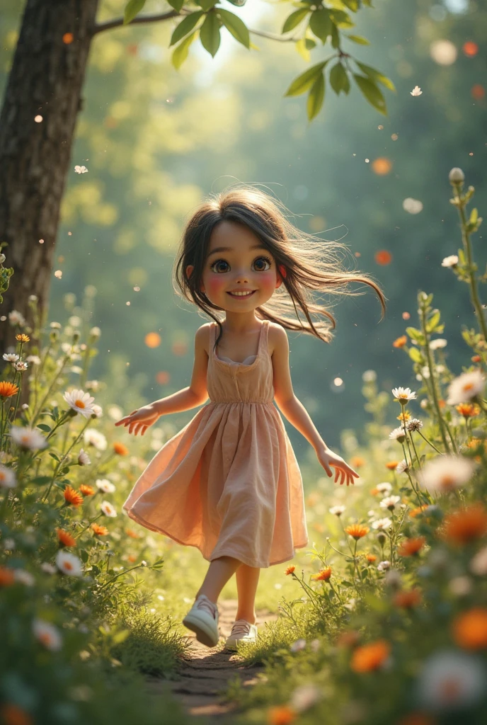 Une fille dans un jardin
