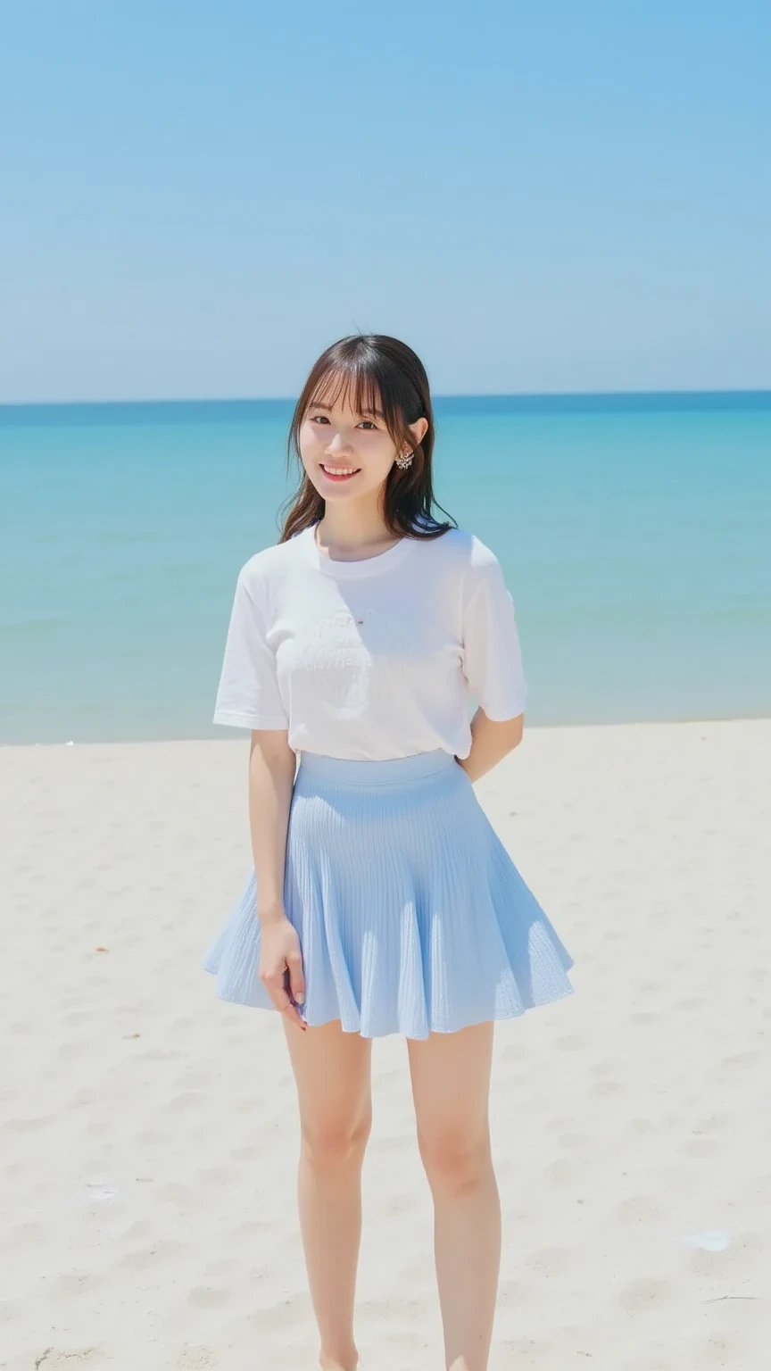 2. Fluffy Short-sleeved Dress: Fresh and Sweet
If you want to look more playful and cute, this fluffy style will make you feel even happier: the A-line silhouette can better hide and accentuate your body shape problems, while the soft and cute colors and fluffy skirt hem can further highlight a woman's romanticism. This combination is the most comfortable to wear in summer.ee-through underwear、smile、