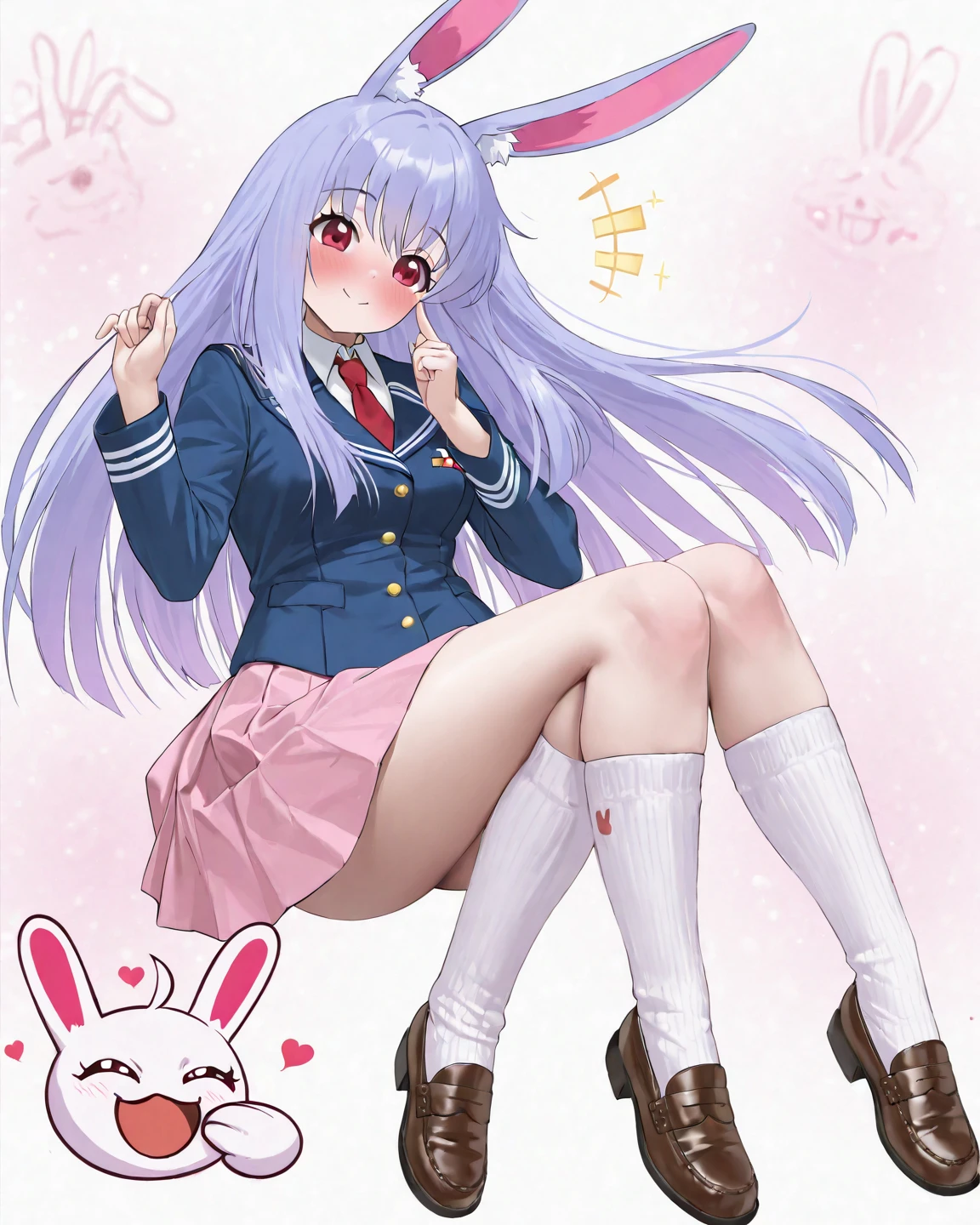 1girl, reisen_udongein_inaba, purple_hair, very_long_hair, rabbit_ears, red_eyes, underwear, shiny_skin,simple background,<lora:reisen:0.65>, masterpiece, best quality, <lora:add_detail:1>