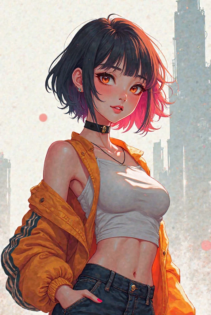 ((medium breast, tomboy girl, small head)), daylight, sunlight, (perfect body : 1.1), (short wavy hair : 1.2) , choker, full body shot,  ((wearing a pink see-through tight wet tube crop top)), ((thong)), (extremely detailed CG 8k wallpaper), (an extremely delicate and beautiful), (masterpiece), (best quality:1.0), (ultra highres:1.0), beautiful lighting , cameltoe, perfect lightning,pulling skirt, realistic shadows, [highres], detailed skin, ultra-detailed, spread thigh, squatting on the floor, black thigh-highs, boots, large earring, (((colorful))), (loosely worn top), beauty mark, angle from below suitable for viewing in public places, perfectly