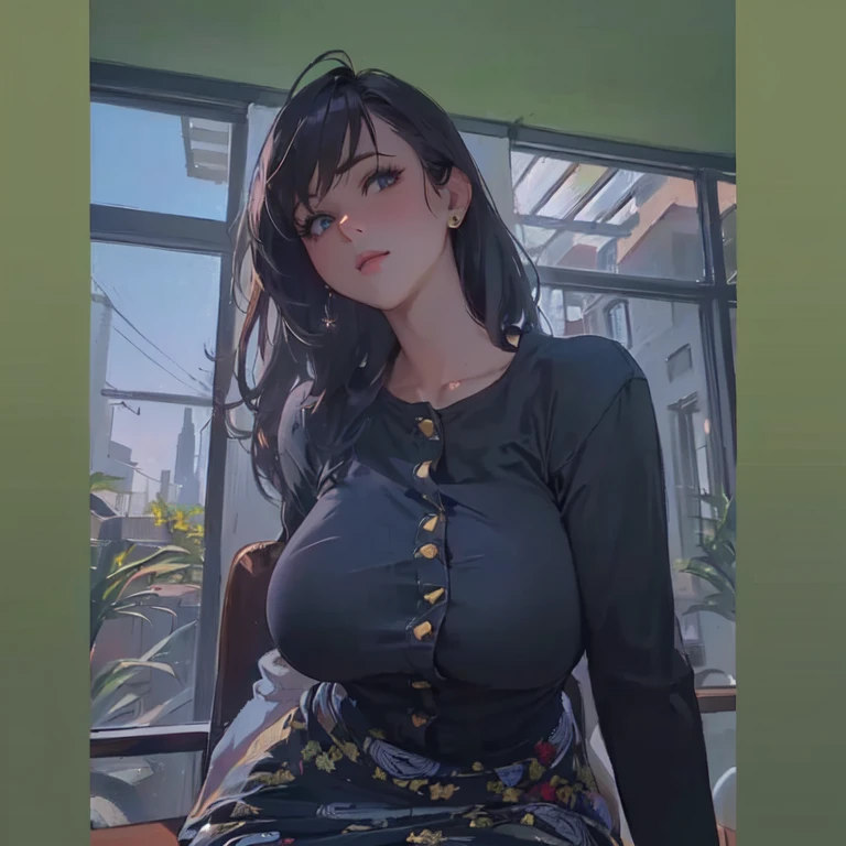 (masterpiece),(best quality:1.1),(ultra-detailed),best illustration,finely detail,(portrait:1.1),(intense close-up),watercolor drawing)floating,1girl,solo,19 years old,slim,(extremely delicate and beautiful face),(detailed beautiful eyes wearing specs),pink thick lips,(disheveled hair),(wearing a pink cotton shirt and black jeans),soft and lazy,(simple background:1.2)whole colored background,clear,4K, (big boobs cleavage), (curly long black hair), full body