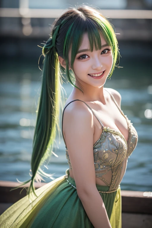 /*High-quality writing*/ 
Highest quality, 16K, masterpiece, Ultra detailed face, Highly detailed lips, Fine grain, Realistic students, 
break, 
/*Characters and expressions*/
(Very beautiful girl:1.2), (Japanese Girls:1.2), 1 Girl, Light on the face, 18-year-old, ((A very kind smile)), 
break
/*clothing*/
 ((Ram Cosplay, Long Hair, Green Hair, Aqua Hair, Multicolored Hair, bikini, Strapless, horn, boots):1.3),  (Highly detailed costume:1.1), 
break
/*Pause*/
Nice hands, Perfect hands, squat, 
break
/*horn度のある姿勢*/
(Shining Night Sky:1.2), (Festive carnival atmosphere:1.3), (Lots of flowers:1.2), carnival, Halloween, town, (Halloween Party:1.2), Jack-o&#39;-Lantern, One, View your viewers
