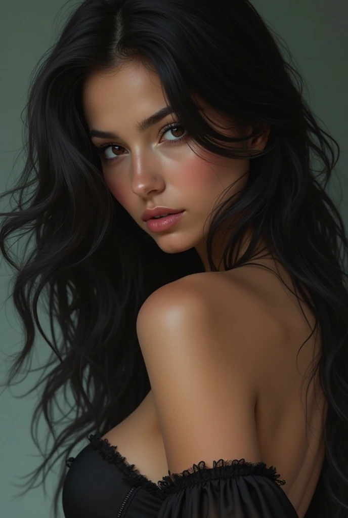 (best quality,4k,8k,highres,masterpiece:1.2),ultra-detailed,(realistic,photorealistic,photo-realistic:1.37),portrait,painting,orange and black color tones,golden-hour lighting,abstract expressionism,wildlife, 1 female mutant, ferocious,exotic,strikingly detailed eyes,fierce pose,long flowing hair,strong and muscular body,sleek and glossy skin,powerful presence,surrounded by lush greenery and vegetation,confident facial expression,glowing tiger-like eyes,aura of mystery,sensual lips,unique and intriguing features,evokes a sense of awe and fear,mesmerizing and captivating,provocative and alluring,elegant and untamed,vivid colors,bold brushstrokes,contrast and texture,depth and dimension,high contrast lighting,strong sense of movement and energy,emotional intensity,dramatic and dynamic composition, NSFW, beautiful nipples