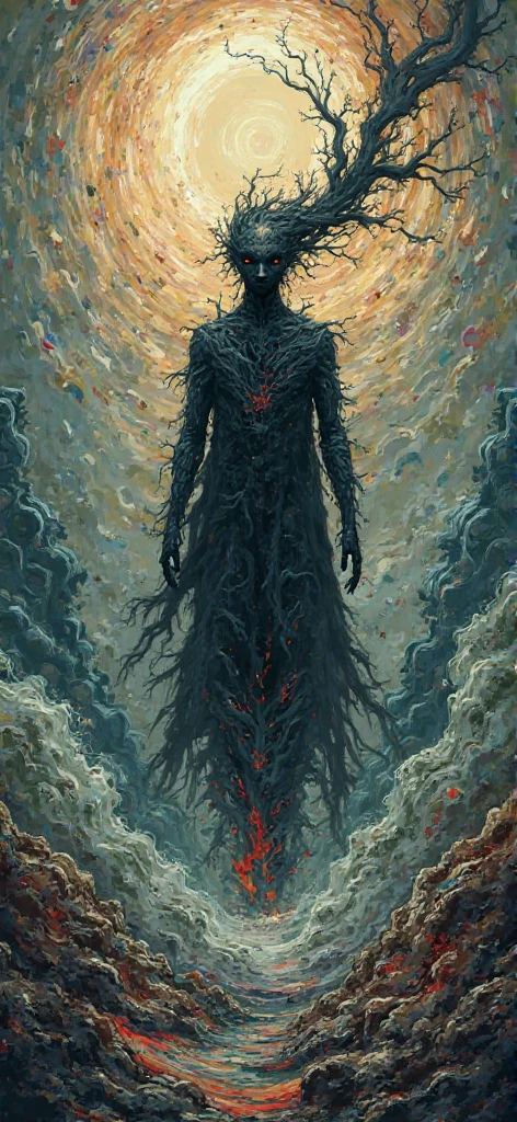 Mythical creatures, author:Zdzislaw Beksiński, Azathoth, Red/Black
