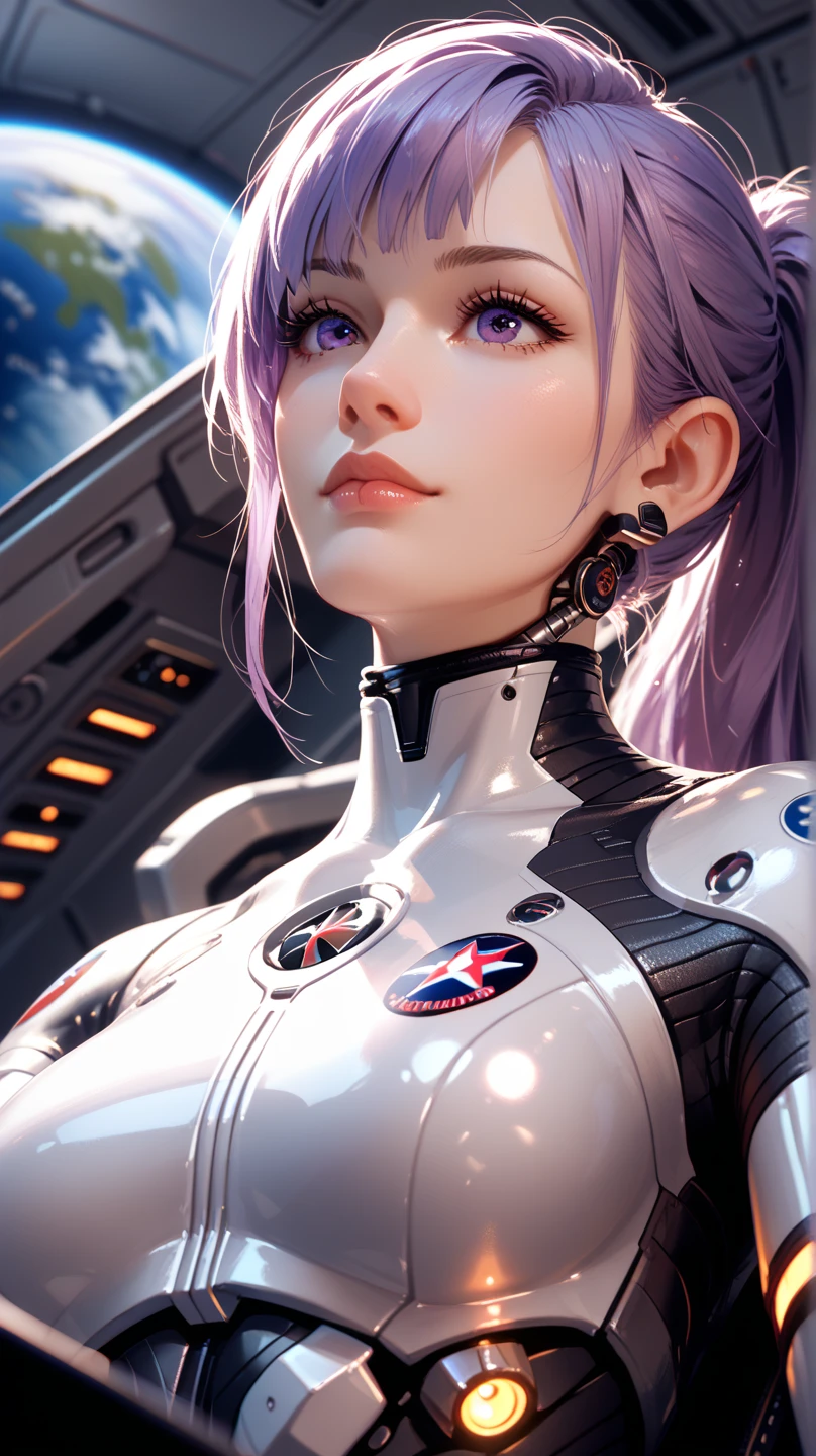 reiayanami, ayanami rei, star_\(sky\), sexy expression, sexy eyes, red_eyes, medium breasts, smile, cute, short hair, plugsuit, white_bodysuit, pilot_suit, starry_sky, interface_headset, looking at viewer, (stand pose:1.2), (breast focus:1.2), (realistic:1.2), (cowboy shot: 1.2), (realism), (masterpiece:1.2), (best quality), (ultra detailed), (8k, 4k, intricate), (85mm), light particles, lighting, (highly detailed:1.2), (detailed face:1.2), (gradients), colorful, (detailed eyes:1.2), (detailed sky:1.2), (detailed background), (dynamic angle:1.2), (dynamic pose:1.2), (Line of action:1.2), wide shot, nightlight, solo.