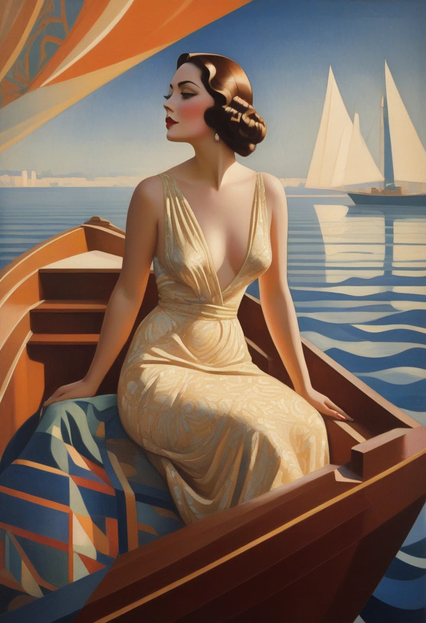 painting of a woman in a white bikini and goggles leaning on a railing, inspirado por Art Frahm, inspirado em Stevan Dohanos, por Art Frahm, Enoque Bolles, inspirado em Tom Lovell, inspirado em J.C. Leyendecker, inspirado em J. C. Leyendecker, Direction: Arte Fitzpatrick, Kenton Nelson