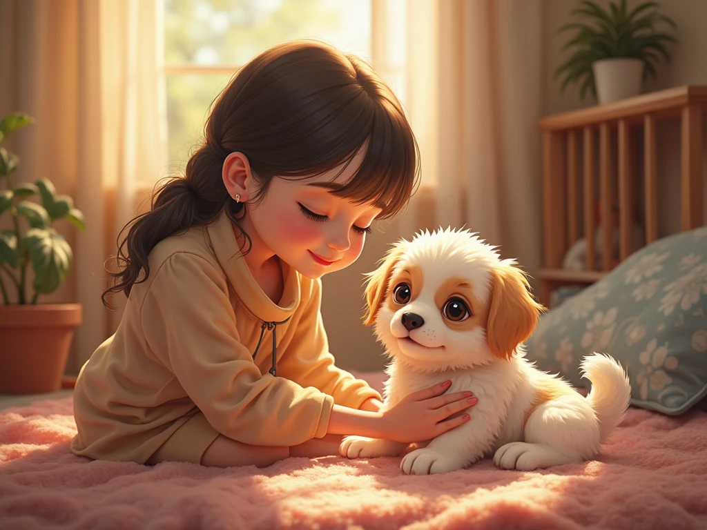 The girl&#39;s dog
