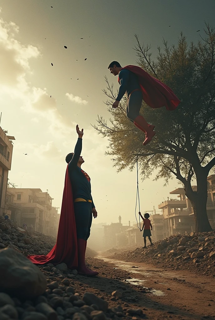 Superman saving bangladeshi man from flood