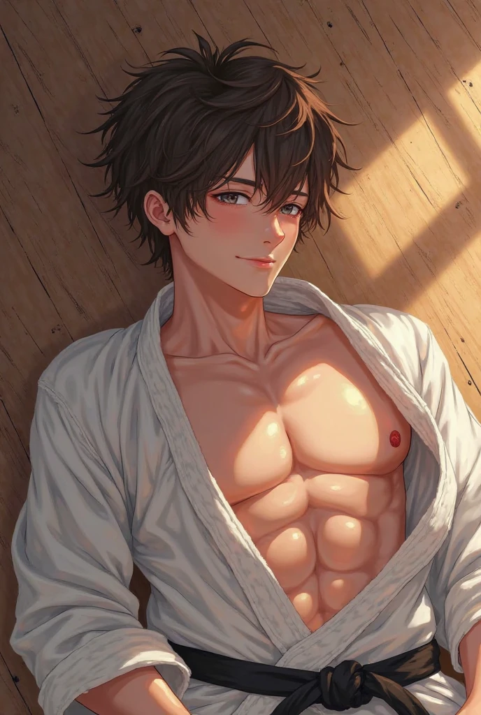 nestskyo, 1guy, solo, (white jacket:1.1), chains, denim pants, brown eyes, shirtless:1.3, pectorals, abs, bulge:1.1, laying on bed, relaxing,oily skin, smirk, hands behind head, handsome, charming, masterpiece, highres, detailed face, detailed eyes, erotic feelings, pillow, perfect picture, highly detailed, high contrast , colored, bright colors, perfect color palette
<lora:KyoNests-000004:0.95>