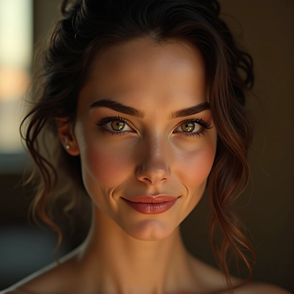 jeune femme européenne de 25 ans ,cheveux attacher ultra realiste 4k