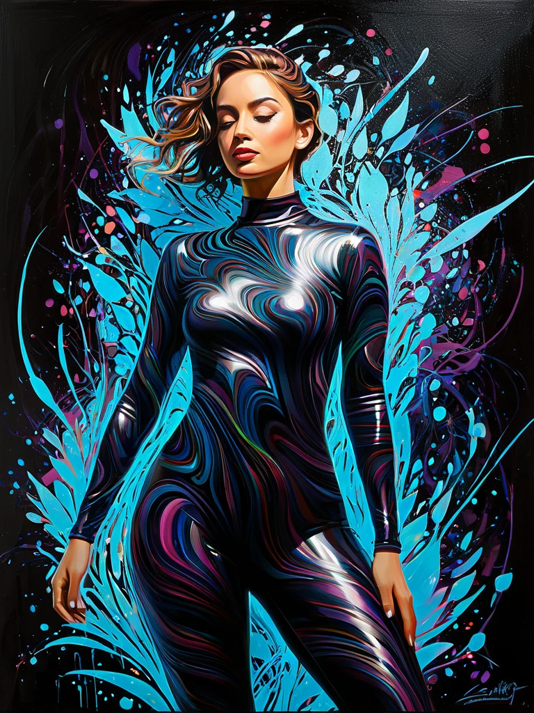 perfect ass, ACOAL LEGGINGS, HimenoKisara (art inspired by Bill Sienkiewicz). oil painting)