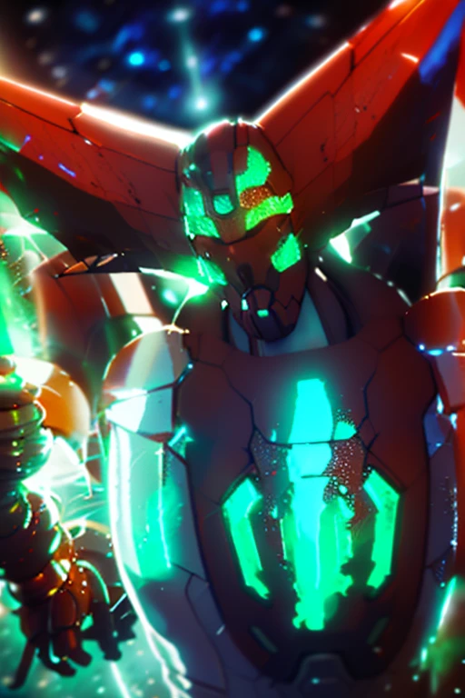 A man in a green outfit holding a green and red light, digital cyberpunk anime!!, neon scales and cyborg technology, modern cyberpunk anime, solid metal gear cyberpunk anime, muscular! Cyberpunk, robotic anime mixed with organic, this character has cryokinesis, cyberpunk anime, an epic anime of an energy man, movie still of a cool cyborg, cyberpunk oppai