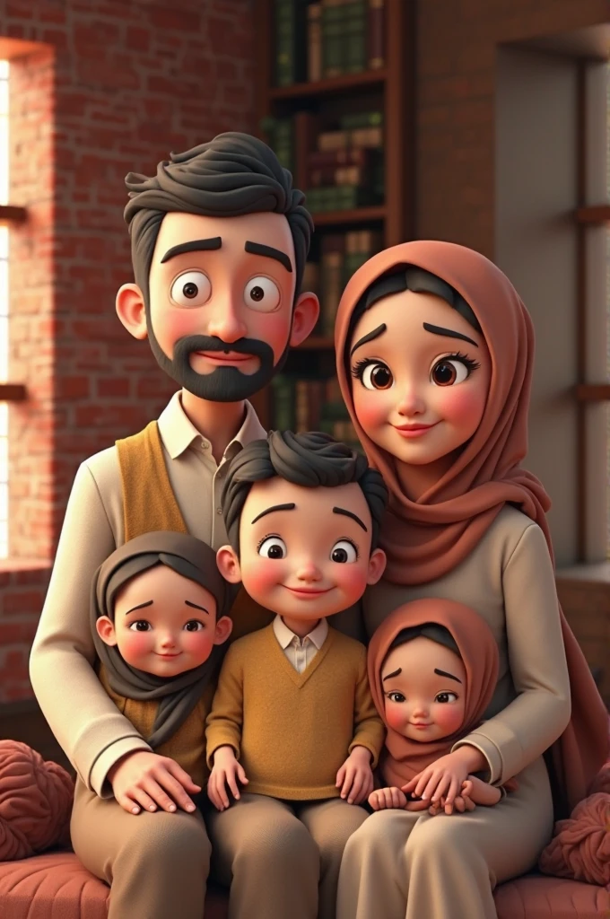 Muslim family two daughter and eaight son and mom dad 