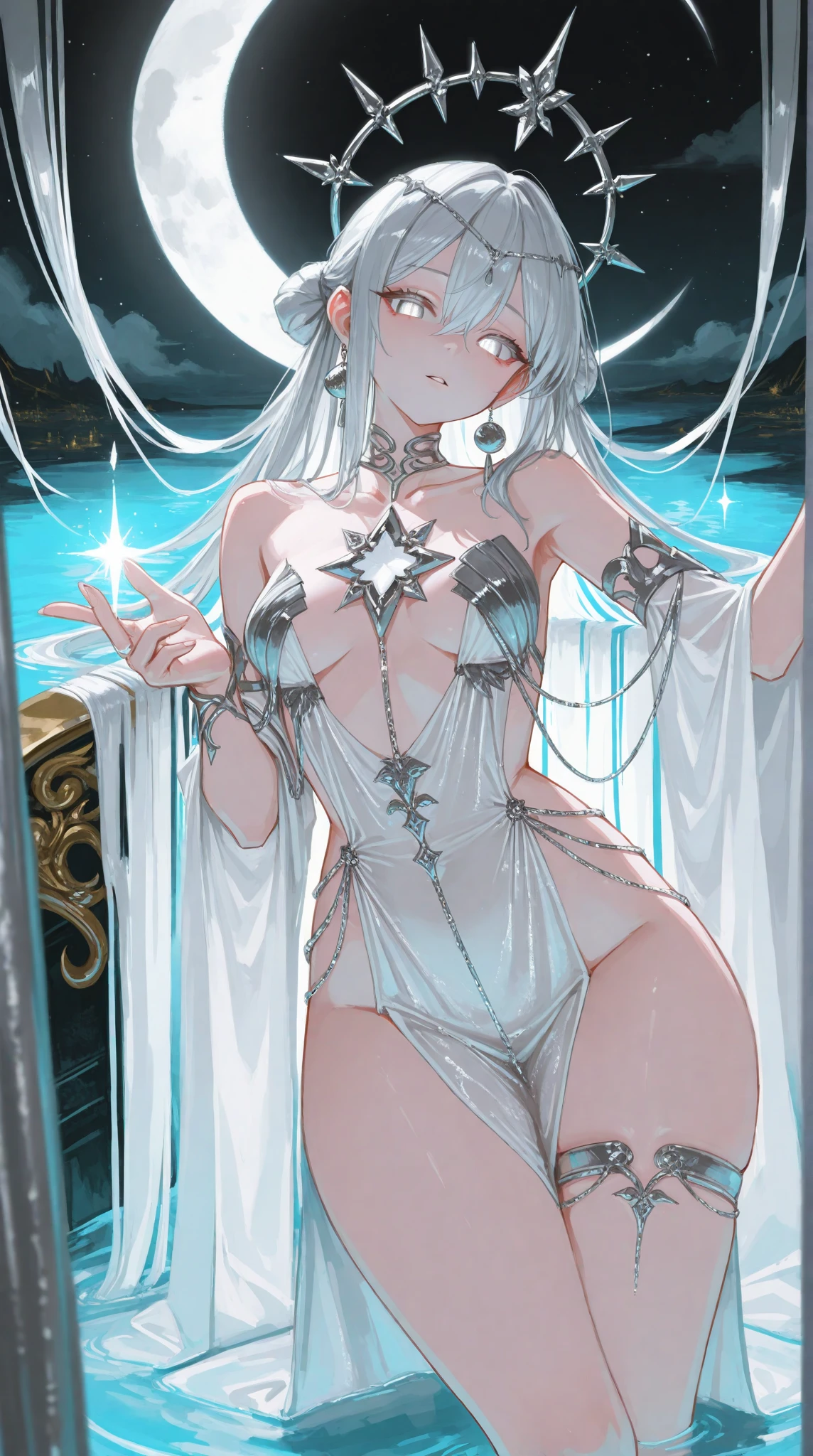 (Finest quality)),(超A high resolution),(ultra-detailliert),(Meticulous portrayal),((Best Anime)),(Finest works of art),sharpnes,Clair,Ultra-precise art,The Art of Phenomenal Depictions, Glamorous Body,thin-waist,a navel,((Seductive fashion)),a choker,Chain Accessories,piercings