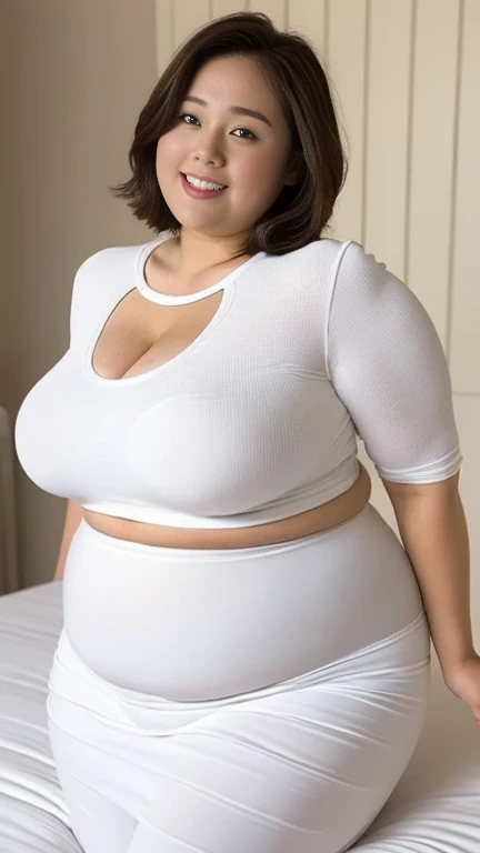 1 Japanese girl,White skin,Sweat,(fat),(very fat face),(Japanese girl,White skin,Sweat,(fat),(Big Beautiful Woman),(over 250kg),(Fat cheeks),(Fat chin),(upturned nose),(Big tits),((1 umbilicus)),(Fat hips),(Fat belly),(Fat legs)Very realistic,Sea side,(Red Micro bikini),(Squat),