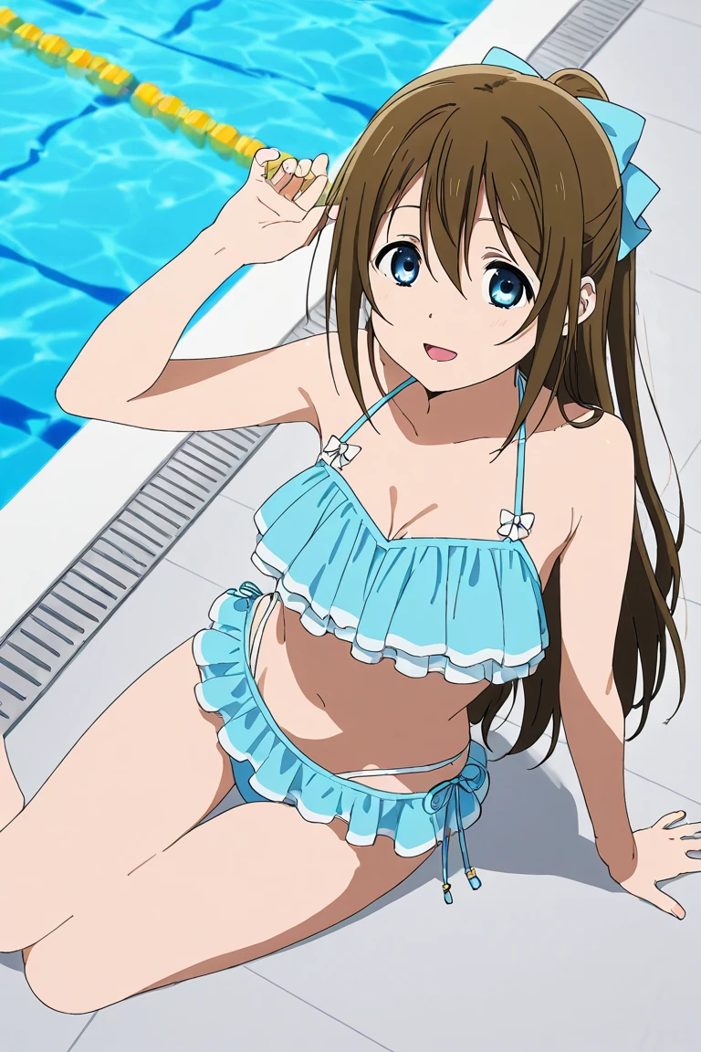 (((pixel-perfect, detail-perfect))), solo, 1girl, osaka shizuku, eyes azzur, smile, sauna, bikini, armpit, sauna, medium filesize, ultra High Qality