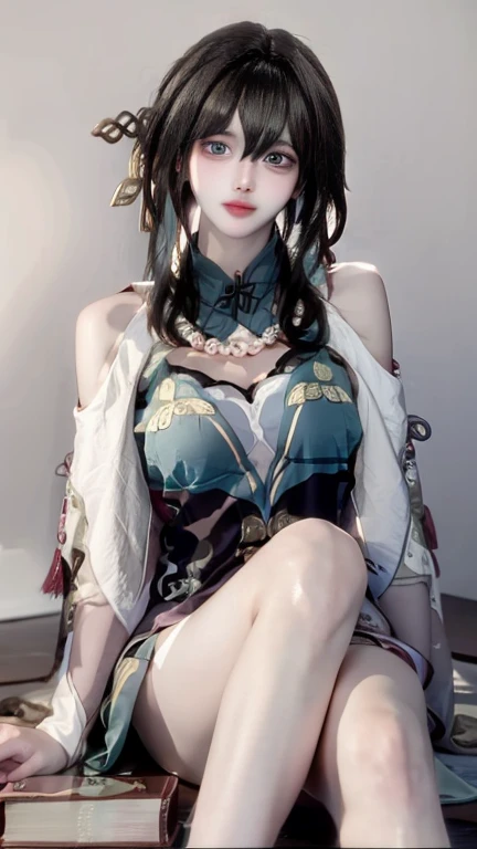 Ancient China woman, above waist，There is a flower tattoo on the bare back，Red and blue-green flowers, on the bed，ukiyo-style, Guviz-style artwork, Guviz, Alphonse mucha and rossdraws, A beautiful artwork illustration, By Li Song, by Yang J, author：Zou Zhe, By Zeng Jing, by Ye Xin, author：Shitao, author：Zhou Fang, korean art nouveau anime, huge round breasts, skirt slit to hip,