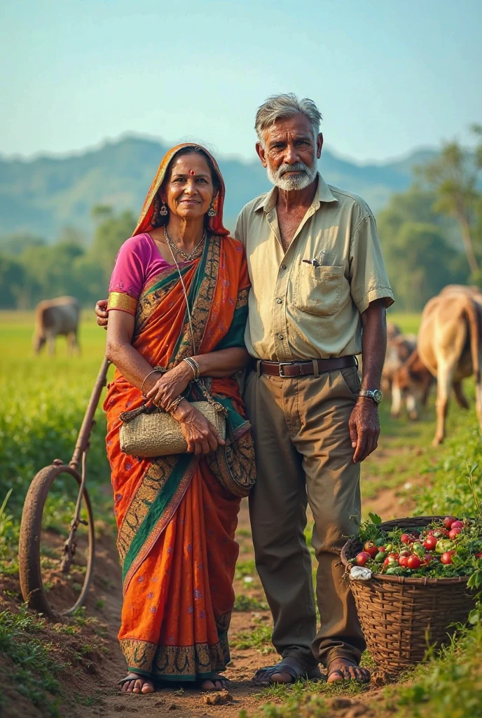 Indian farmer and his wife