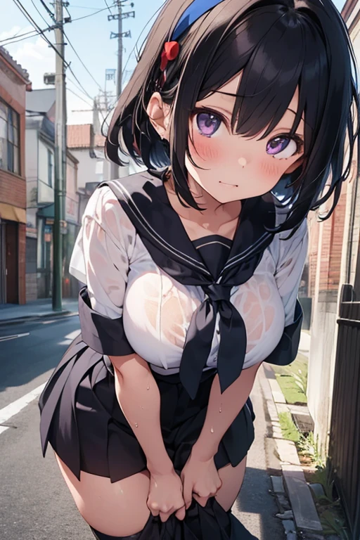 juri han, work of art, tight white secretary shirt with black tie, black high waist skirt, short skirt, black hair, black tights,evil smile,office,franja nos olhos,lighting,chifre de cabelos,view from above,olhando para cima,sentada,pernas cruzadas
