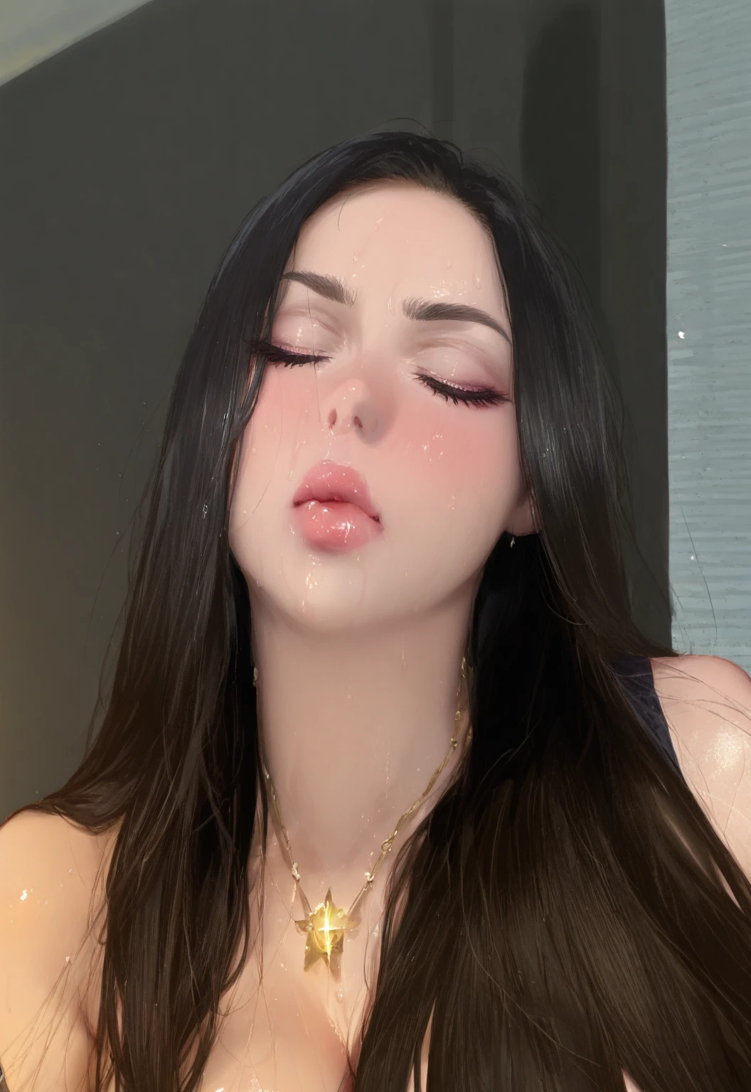 space, yawning face, closing eyes, hand on heads, offshoulder, 40k, photography, masterpiece, best quality, (jane), medium breasts, (naked black dress), varied poses, 1girl, hetero, 1boy, penis, sex, pussy, solo focus, spread legs, vaginal, anal, pov, missionary, lying on back