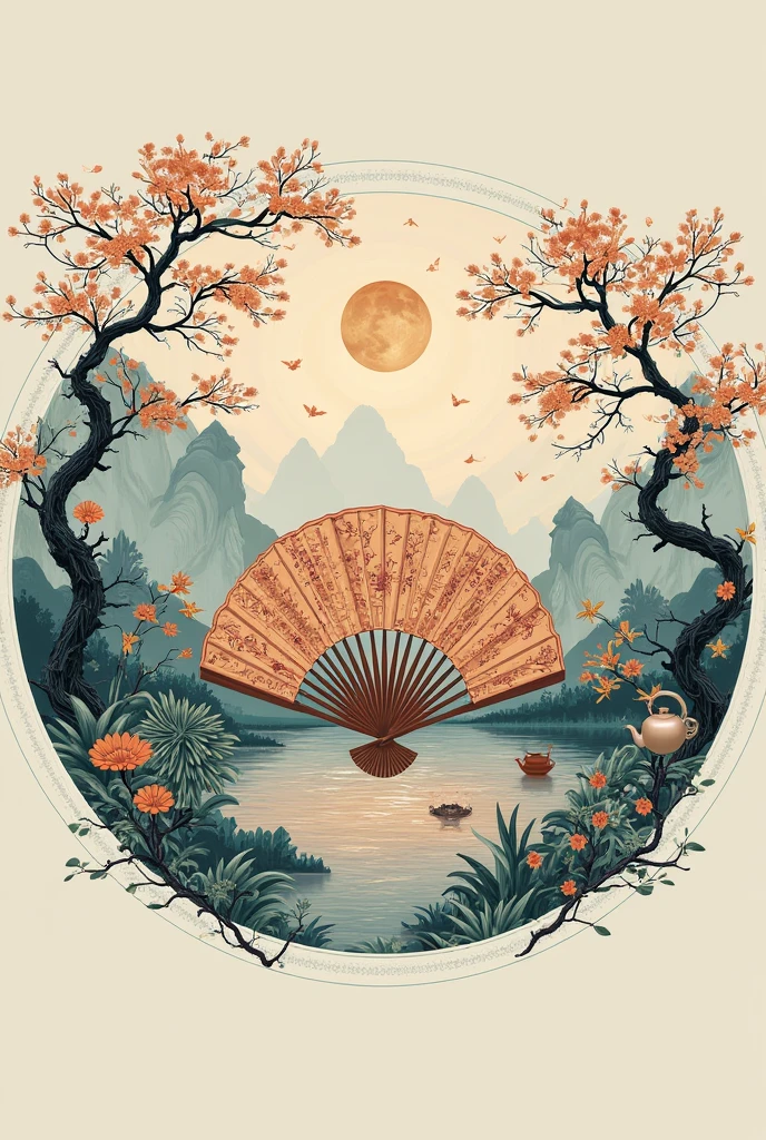shukezouma, shuimobysim, ((starling)), willow branches, (masterpiece, best quality: 1.2), ((Traditional Chinese ink painting)), model style, bamboo branches, bamboo, wuchangshuo, red, orange, black, fire, starling, bird