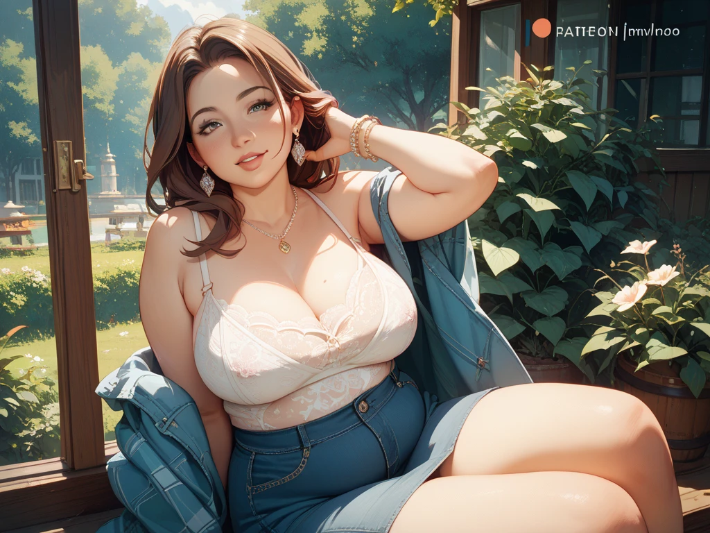 1girl, solo, Mesmerizing, Textile Art, Mistress, Short, Narrow Hips, Diamond-Shaped Face, Dark Skin, Strawberry Blonde Hair, amber Eyes, Straight Nose, Thick Lips, Sharp Chin, Long Hair, Wavy Hair, Sleek Bun, huge breasts, , magenta sheer lipstick, Radiating charm and charisma on a park bench, (((crossed legs)))
beautiful, detailed, best quality, high resolution, masterpiece, 8k, sharpness, elaborate, cinematic lighting,full body (NSFW breasts), hdri, extremely naked, nude, nua, pelada, nsfw, gigantic breast 1.9