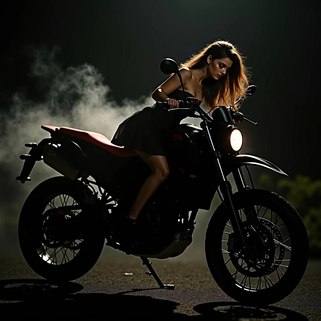 change the (background) realstic face beautiful girl in image night vibes