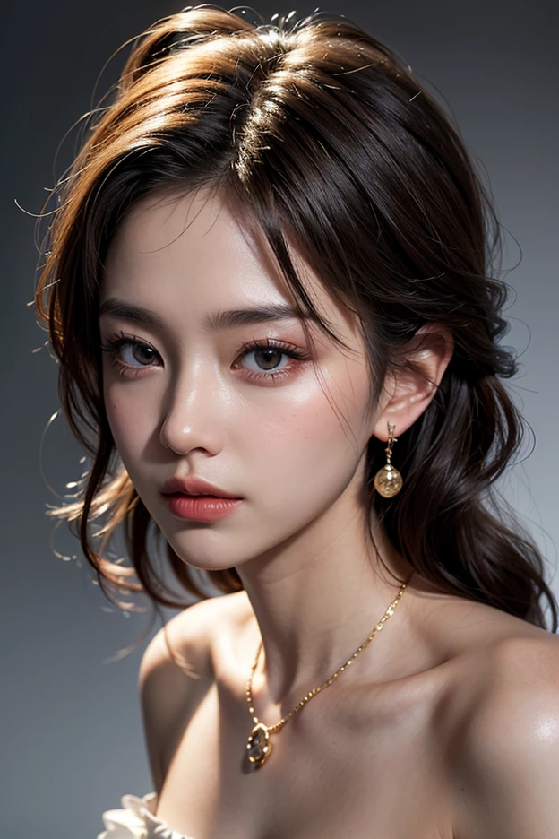 (masterpiece:1.4), (8K, realistic, Raw photo, highest quality: 1.4), Japanese, (1 girl), beautiful face, (realistic face:1.4), (High-definition hair:1.3), beautiful hairstyle, realistic eyes, detailed and beautiful eyes, (realistic skin:1.3), beautiful skin, Charm, ultra high resolution, surreal, very detailed, golden ratio, (detailed face:1.4), (Realistic medium breasts:1.4), (No bra:1.4), perky_nipple,