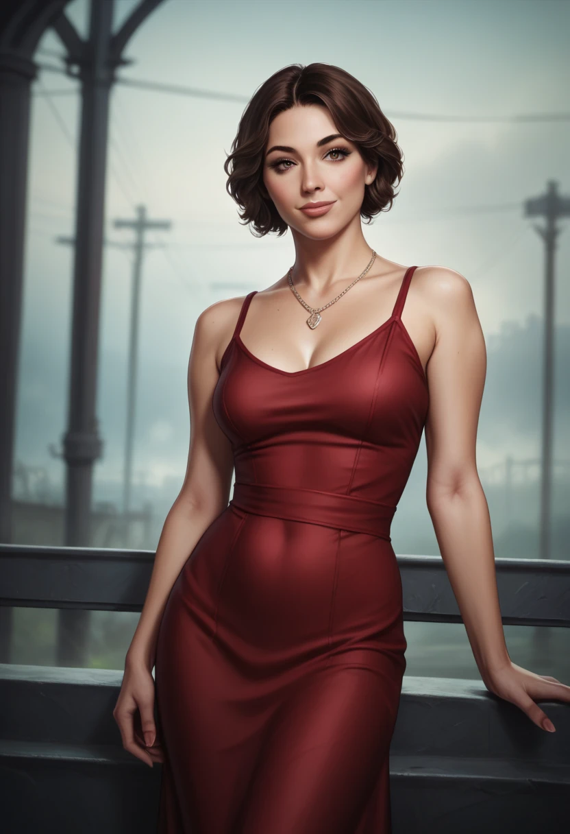 ((ultra detailed, masterpiece, best quality))
 <lora:SH4Cynthia:0.8>
SH4Cynthia, 1girl, solo, overlooking a cityscape at night from a skyscraper, short dress, standing with hands on hips