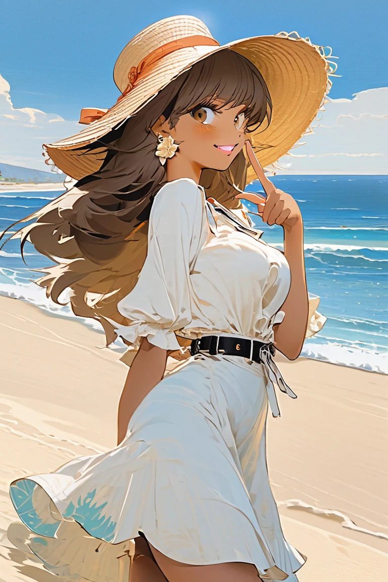 In this fascinating image, a 26-year-old woman enjoys an afternoon on the beach, immersing herself in the life of a millionaire with elegance and youthful style. Her straight brown hair shines in the sun, and a cheerful smile lights up her face, radiating a mix of sophistication and vitality.
Dressed in a summery and modern ensemble, consisting of a designer bikini and a light sarong skirt, her style reflects her love for fashion and her relaxed attitude. Wearing stylish sunglasses and a wide-brimmed hat, she walks gracefully along the seashore.
The photography, captured in 8K HD, highlights every detail of the beautiful coastal landscape. The model, with her slender figure and elegant posture, is shown enjoying a ride on a paddle surf board, demonstrating her skill and adventurous spirit. With a charming smile and bright eyes, she embodies the free and fun spirit of a life full of luxury and excitement.
The image perfectly captures the combination of youth and sophistication, showing the model in a moment of pure fun and style. Her captivating charisma and elegant demeanor embody the essence of a millionaire's life, always at the forefront of fashion and the coolest activities.