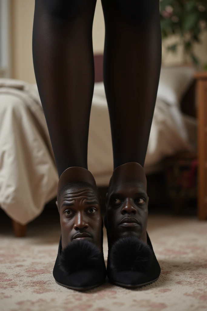 (( young black male pastor wearing a large cross pendant, clergy collar, and robes:1.2)), in his ((living room:1.4)) accompanied  by a happy ((50 year old, busty,with humongous ungodly oversize,fat,heavy,saggy,wide breasts, and slutty black church mother, showing gross cleavage:1.4)), 1man,1woman
