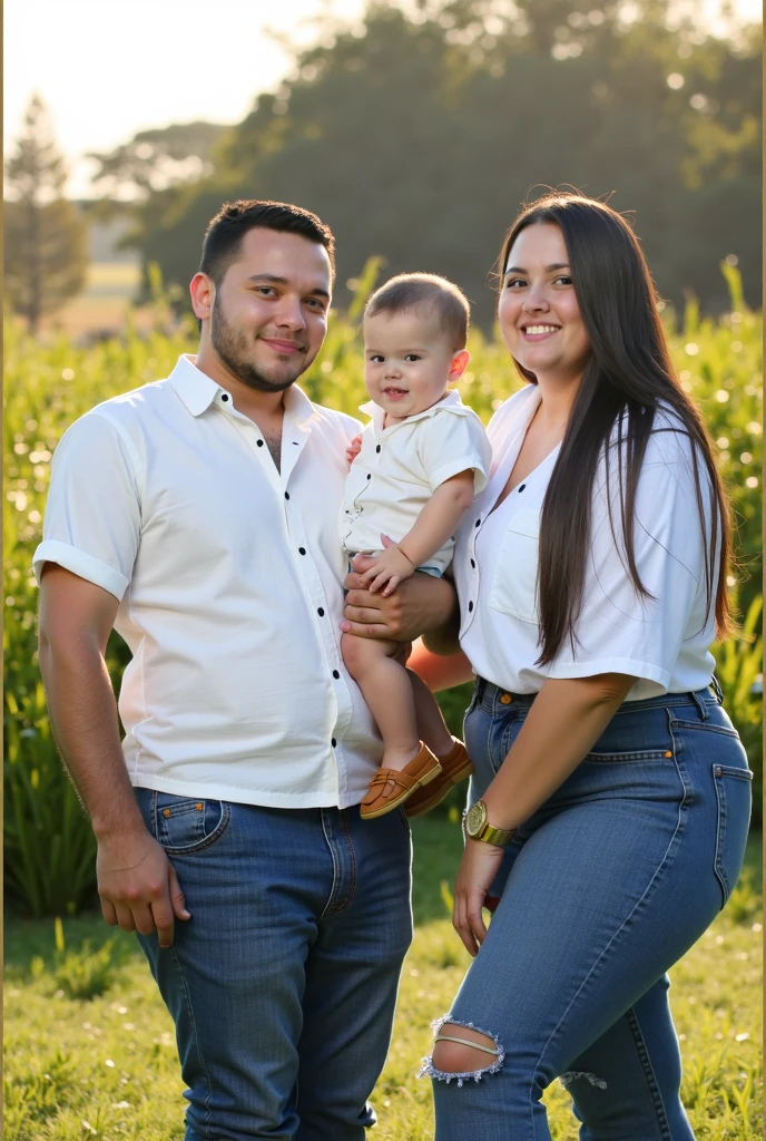hyper ultra realistic photographs of a ((best quality)), ((masterpiece)), (detailed), perfect face, ultra realistic family portrait, jeans, 1-man 48yo, 1-woman 47yo, 1-boy 18yo, 1-girl 12yo, 1-boy 8yo, Esthetic. ratio 16:9, 4k, 8k resolution, High quality photo, high detailed images