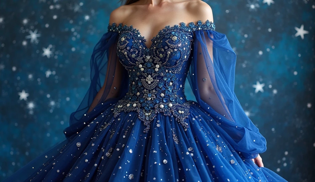 Big blue wedding dress