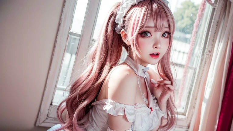 Idol cuteness Pink Hair tiara dress