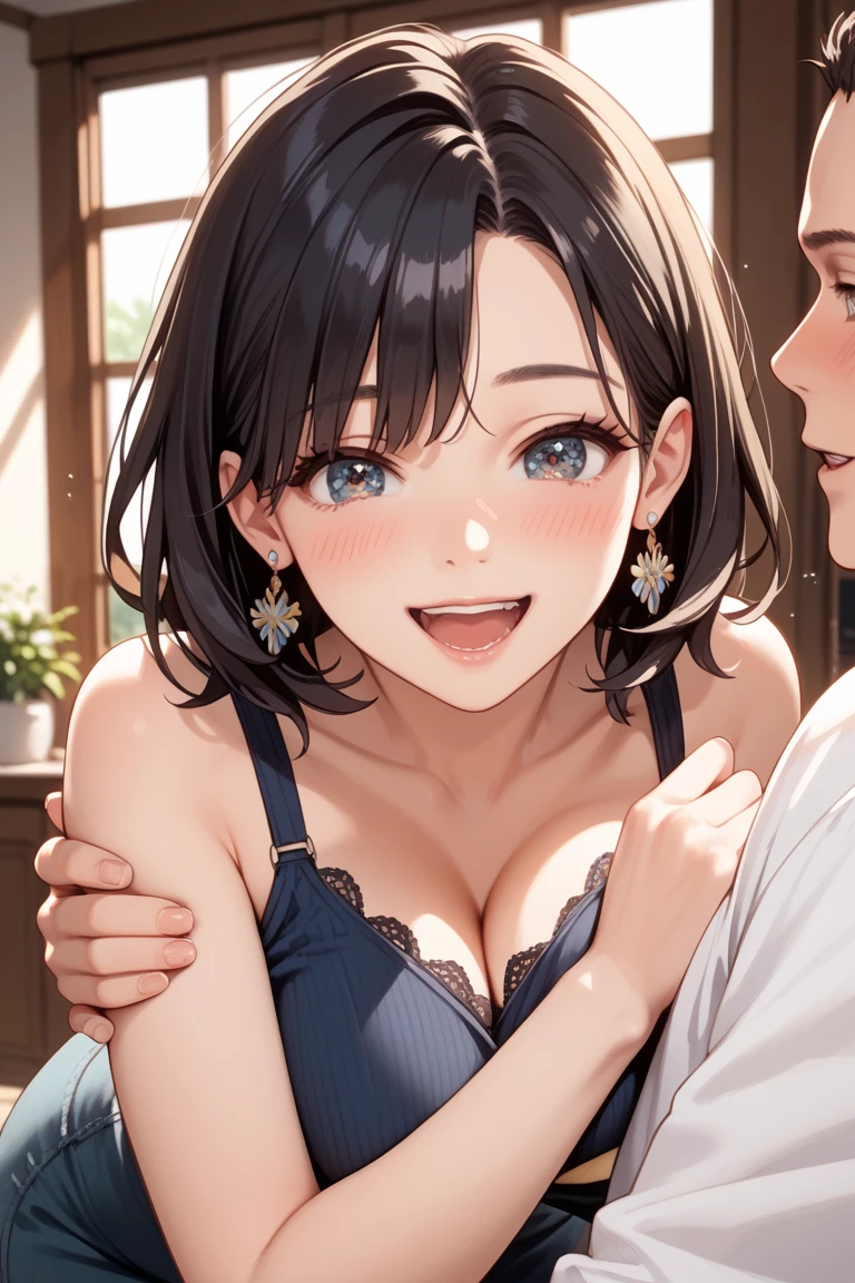 2girls, yuri, tiny girl, young girl, mesugaki, mesugaki smile, tidy, yoing lady, long hair, Black hair, short cut, camisole dress, swim suit, color, small breasts, big ass, thick thighs, Teasing, naughty looks, heart eyes, Lower arm, Focus on the girl, glossly skin, oily skin, Gravure, pinup, junior idols, image video, fellatio gestures, tongue sticking out, Drooling, girls kissing, milk, Close up of face, bust up, Masterpiece:2, Top Quality, high Quality, Very Detailed, ultra High Resolution, super High Resolution, Beautiful Detail, Dynamic angles, perfect lighting, 8k, Animation Style, cartoon style, game cg,