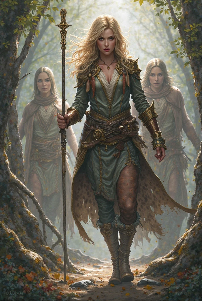 blonde werewolf, a werewolf with dark blond hair, with emerald green eyes in a night landscape on a type of beach., fantasy race, Fantasy races, new race, Fantastic world, High definition, 4K, high resolution