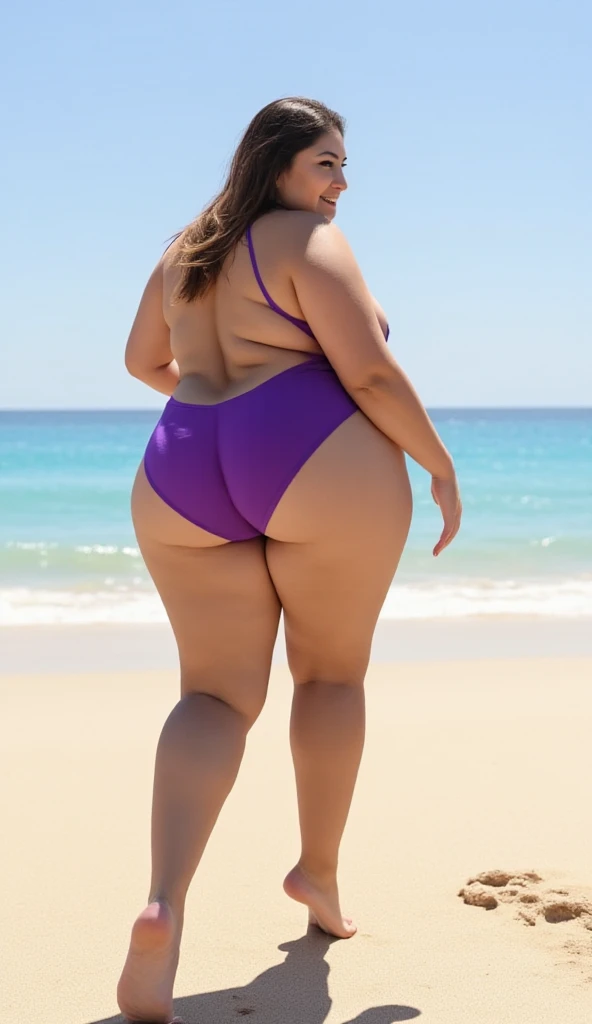 a close-up of a person walking on the sidewalk in a bikini, thicc, quadris insanamente inflados, pawg, big booty, ela tem uma barriga redonda gorda e agitada, Derriere em forma, grosso, woman is curved, beautiful thick female, thick thieves, quadris largos, corpo grosso, linhas grossas, curvy accentuated booty