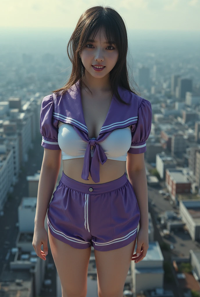 (translucent_Absorbs into the skin_pink purple_Sailor suit_Bodysuits:1.8)_ribbon_Sailor Hat_１3 years old_Part of an idol group_Very cute girl、smile、Flowing chestnut hair、Beautifully detailed eyes、long and detailed eyelashes、Beautifully detailed mouth、Detailed nose、Very detailedな顔、Ideal proportions、Big Breasts、Long limbs、Narrow waist、White porcelain skin、sweating、(Dancing at a concert)、Hair is moving、Spotlight、(RAW Photos、Highest quality)、(Realistic、Photorealistic:1.37)、masterpiece、Very delicate and beautiful、A hVery detailed、Hmph、Sense of unity、4k 8k wallpapers、growing up、Beautiful in every detail、Large file size、Very detailed、High resolution、Professional Lighting、Cinematic Light、3D、Looking at the audience、alen4_kryukova, InesPutriTI