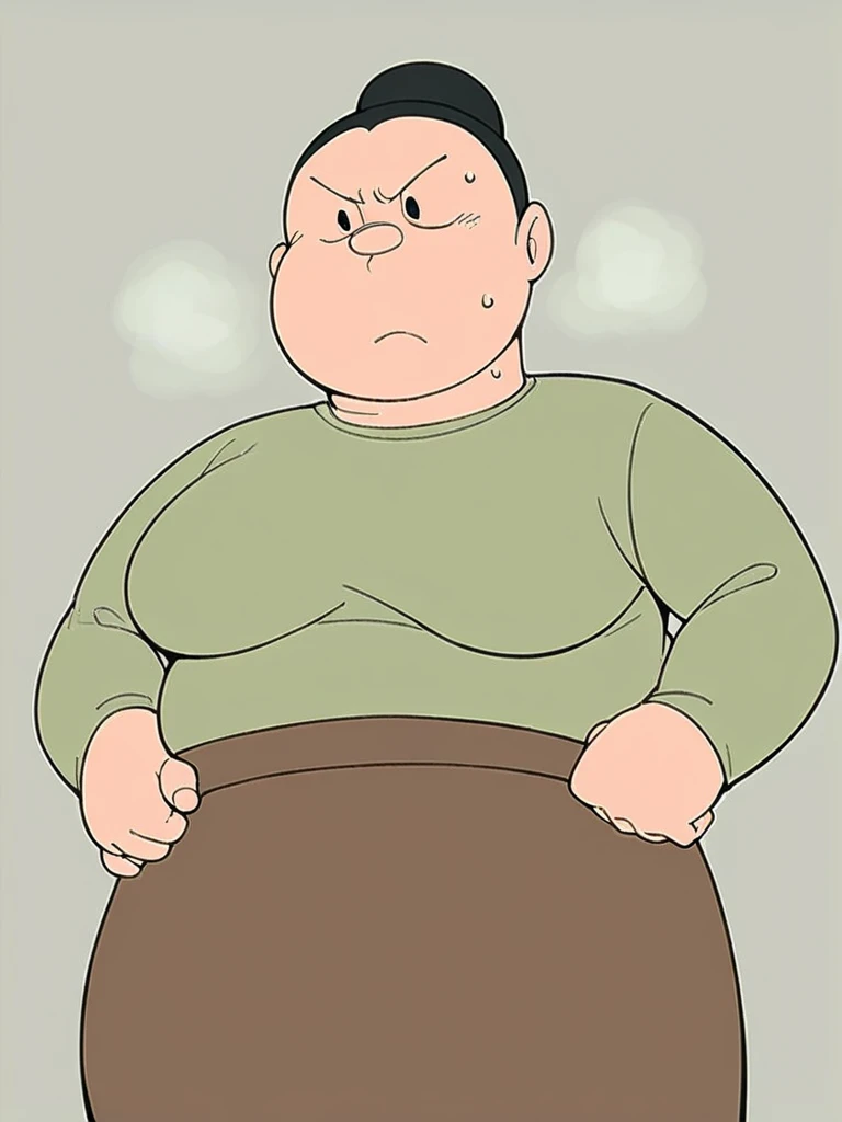 A Boy Black Hair Ugly Fat Age 26 Taller Fat Chub Belly White Skin Background Bedroom