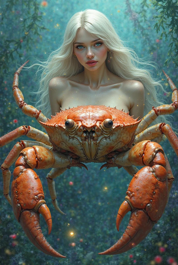 beautiful girl, catch a big crab, sharp focus, 8k, perfect composition, trending on art station, award-winning photograph, cinematic smooth, intricate detail, highly detailed, slim body, silver short hair, blue eyes, full body, from below, splash, fractal art, god ray, river, snow, teen