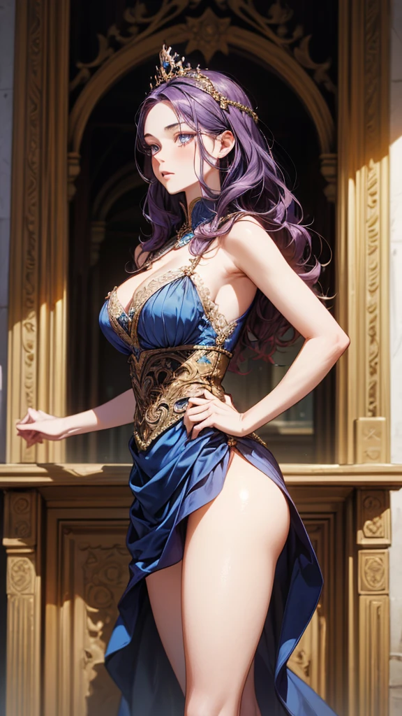 A young woman with (long lavender colored hair with a single braid accent),(grey colored eyes),(youthful freckles over nose), (anime) in bar, (choker necklace), very long floral satin gown,(mischievous troublemaker), (sh44r) ,(bar setting). (best quality, 4k, highres, masterpiece:1.2), (ultra-detailed), (realistic, photorealistic:1.37), (vivid colors), (portrait), (bokeh), (soft lighting) full body photo