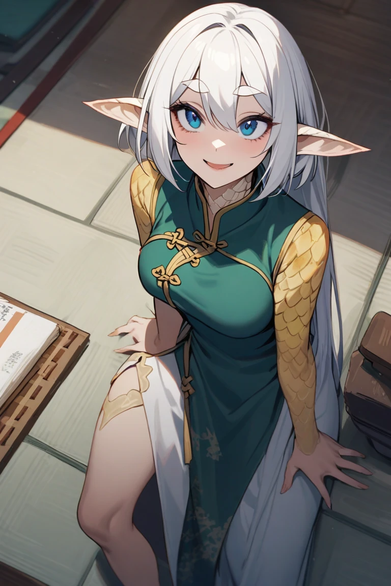 (((Crawling on all fours on the lawn:1.3))),(((forest trees々々々sunlight shining through))),(((elf woman with small ears:1.7))),(((Little elven ears:1,7))),(50 years old),(Fair skin:1.7),(An oversized wet green costume that is about 3 sizes larger than a woman's.'s.'s.'s.'s.'s.'s.:1.7)、(neck is open、You can see through the wet green kimono..:1.7)、(Her small breasts, 3 sizes larger than Wet Green Lady's, What can be seen through the hanging gap at the chest of the large green costume.:1.3)、(sexy wet green costume:1.3)、(An oversized wet green costume that is about 3 sizes larger than a woman's.'s.'s.'s.'s.'s.'s.and the space between the small breasts:1.3)、(Small breasts with a glimpse of cleavage:1.3)、(very small breasts:1.7)、(very small breasts見せ: 1.3)(smile full of happiness:1.3),(((Emphasize small breasts:1.3))),(dynamic angle),(((Dynamic and sexy forward leaning posture:1.7))),(( (wet and shiny skin)))、extremely small breasts、Clothes flutter in strong winds、chest slip、one girl、hairpin、necklace、earrings、look up from below、Pointed red mouth、cheeks turn red、he sees who is logged in,(shiny silver hair,short hair),Disarrayed hair blows in the strong wind,look at the camera,(professional lighting),(8K,debris flies、highest quality、Ultra high resolution output image、)、Depth of written boundary、beautiful hands、beautiful fingers、Detailed functions of fingers、Detailed characteristics of hair、detailed facial features、Detailed features of clothing、wet hair、wet body、wet costume、
information