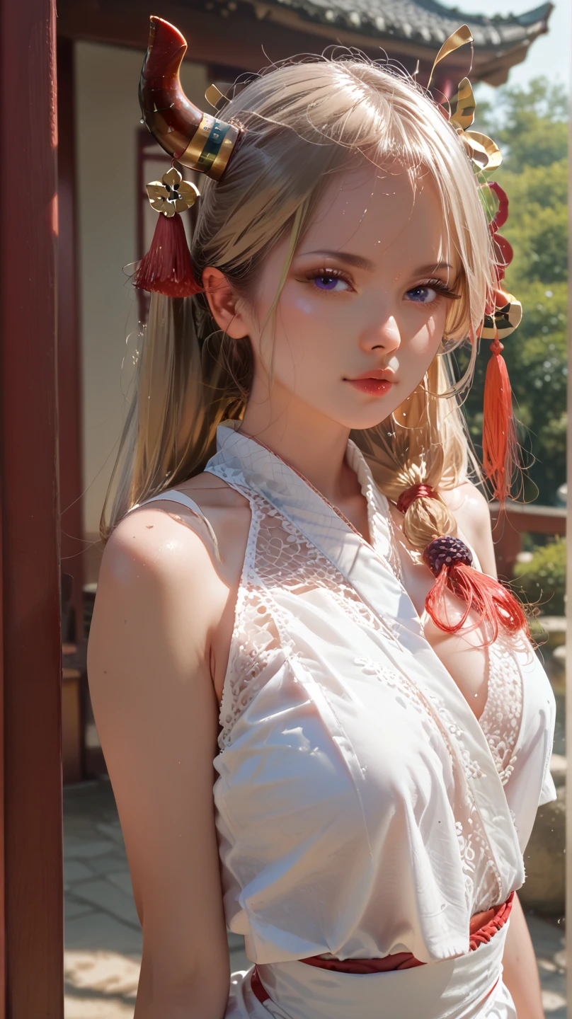 one woman、cute face、Rin々new expression、Japanese、Japanese、、gray eyes、beige hair、french braid、16talent、white shirt、デニムのlong skirt、long skirt、Machu Picchu、sunset、highest quality、ultra high resolution、master piece:1.3,8k、Precise finish、unreasonable、