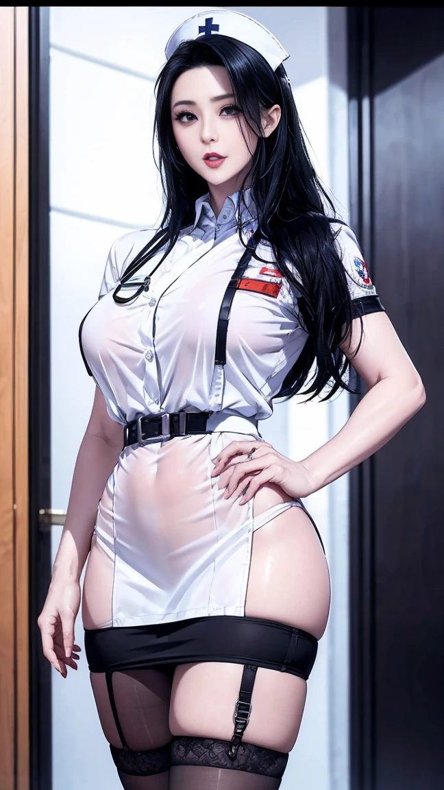 hospital, latex nurse suit,nurses,busty,elbow gloves,labcoat,darkhair woman, blue eyes , gigantic boobs ,medical instruments,asian nurse,two nurses,speculum,examination room,oversize boobs, ,big ass ,strap on, lay on table ,legs spreaded,giving birth,gyno chair , dentist