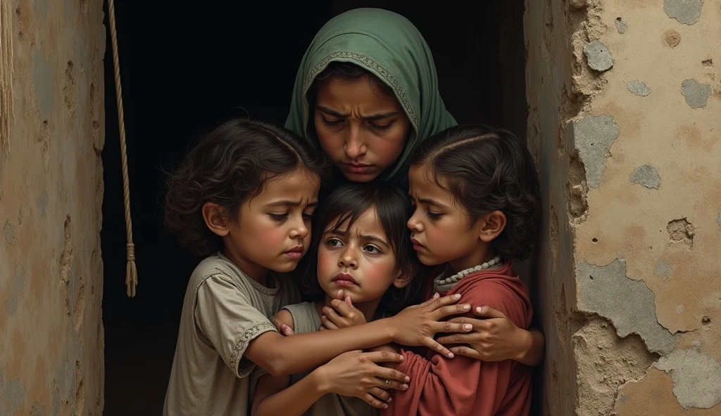 Boore mama crying her eye and children 