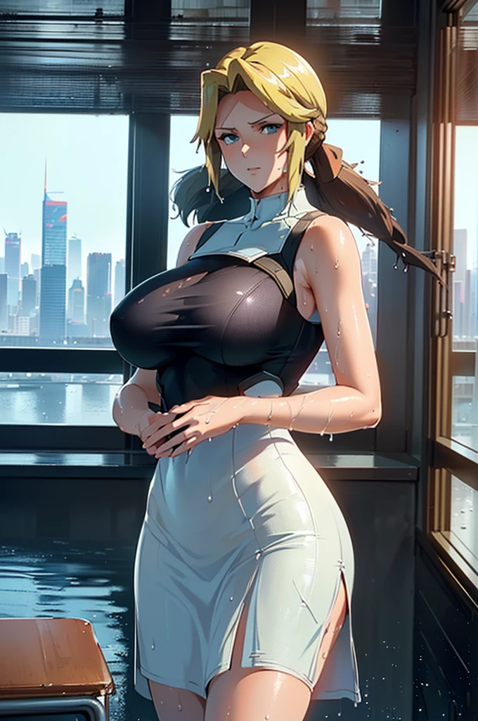 (masterpiece, highest quality, best quality, official art, beautiful and aesthetic: 1.2), (1girl), extremely detailed, (fractal art: 1.3), highest detailed, lower boddy focus, lower body, HDR, ), vivid visual effects, (dynamic stripes, luminous traces: 1.2), kuki, kuki shinobu, nude, hip focus, sexy, wide hips, thicc figure, completely naked, abs, muscular, ppussy, pusy focus. Face out of shot, Detailed face, Detailed eyes, perfect face, perfect eyes, yuuri, wearing overall jumpsuit, overall jumpsuit, farm girl
