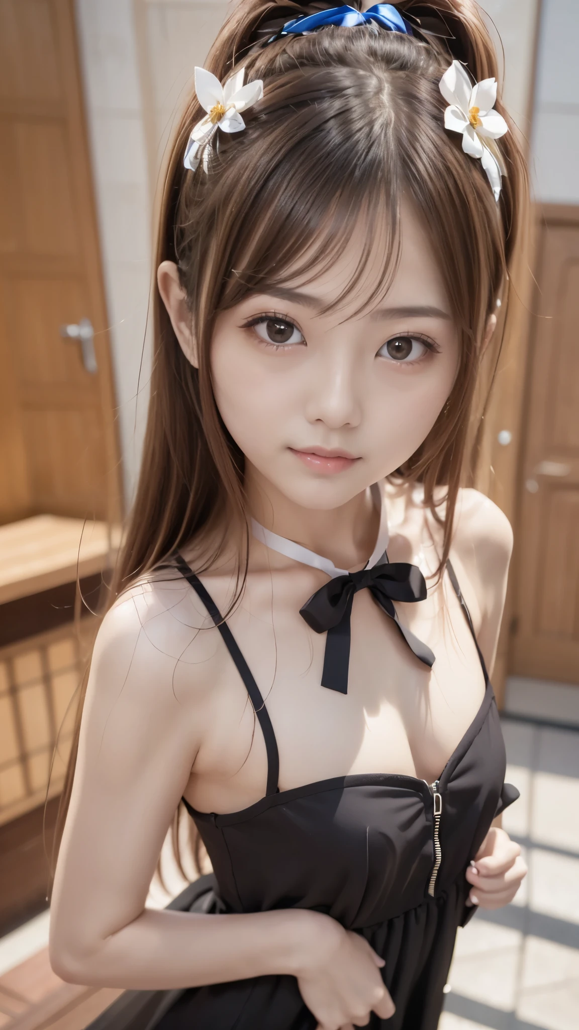 Masterpiece, bset quality, realistic, 1girl, two views, ass view and front view, (PureErosFace_V1:0.7), (8k, best quality), looking at the viewer, black lingerie, trendy beautiful attractive woman, gentle Beautiful woman from South Korea, delicate and sexy clavicle, charming oval face, double eyelids, vivid peach eyes, pink lips, small nose, bare shoulders, focused face, face close-up, ultra-high-definition, super-detailed, full-body shot, super Thin translucent